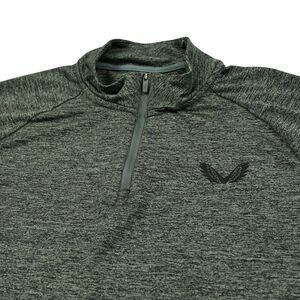 Castore Lightweight Pullover Mens‎ Small Green 1/4 Zip Running Compression EUC